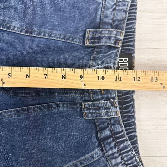 BDG Urban Outfitters Cargo Skate Jeans Women Sz 27 Blue Elastic Waist Wide Leg - Picture 13 of 16